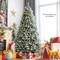 Costway 8ft Pre-lit Snow Flocked Hinged Christmas Tree w/1502 Tips & Metal Stand